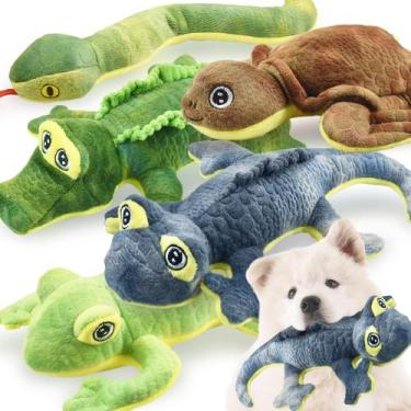 Imagem de Brinquedos para cães LECHONG Stuffed Animal, pacote com 5, Tough Squea