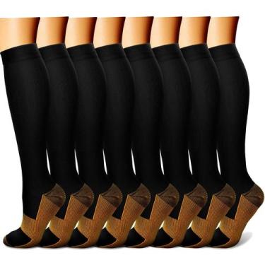 Imagem de Meias de compressão CHARMKING para mulheres e homens (8 pares)