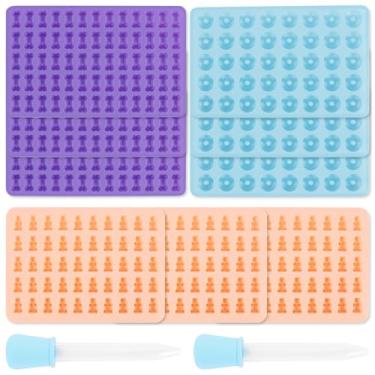 Imagem de ZJRDYYK Pacote com 9 moldes de silicone para assar formas divertidas, moldes de bala de goma, moldes de silicone para assar gomas congelantes, velas de chocolate