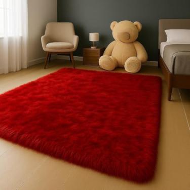 Imagem de Tapete Felpudo Para Sala E Quarto 1,00 x 1,50(VERMELHO)