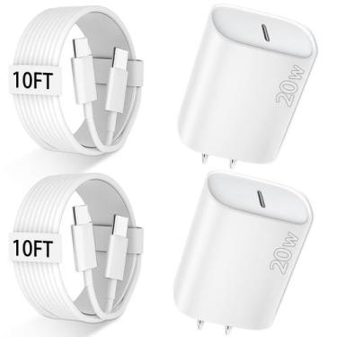 Imagem de Carregador+cabo de 20 W para iPhone 16 Pro Max com cabo de 10 pés - Bu