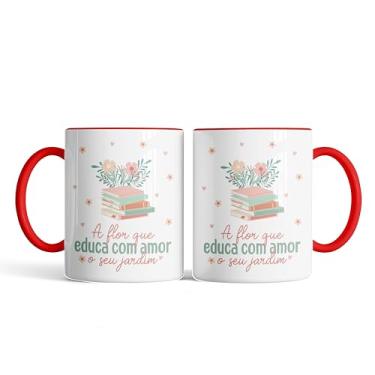 Imagem de Caneca xicara dia dos professores flor que educa 25EI (preto)