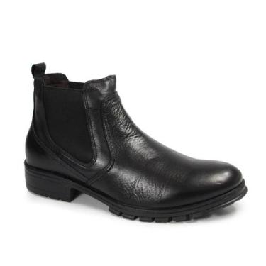 Imagem de Bota Chelsea Masculina Couro Rocker Elástico - PERLATTO, Preto, 41