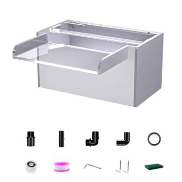 Imagem de Fonte de piscina em cascata, derramamento de cachoeira de piscina de acrílico transparente, 24 cm, recurso de água de piscina para jardim, pátio, decoração de lago de carpas de quintal