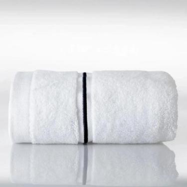 Imagem de Toalha de Banho Gigante Lazio em Algodão - Kacyumara, BRANCO / MARINHO