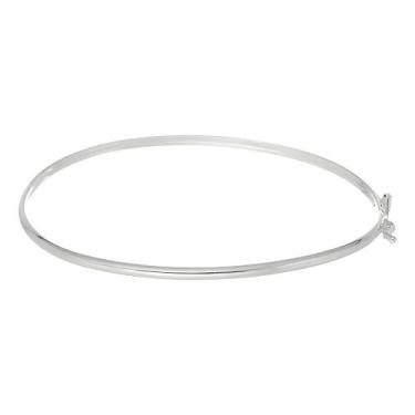 Imagem de Bracelete Feminino Fio Redondo 2,2 Mm Prata 925 Italiana - Loja Das Pr