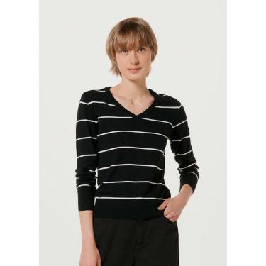 Imagem de Suéter Feminino Listrado Em Tricô De Algodão