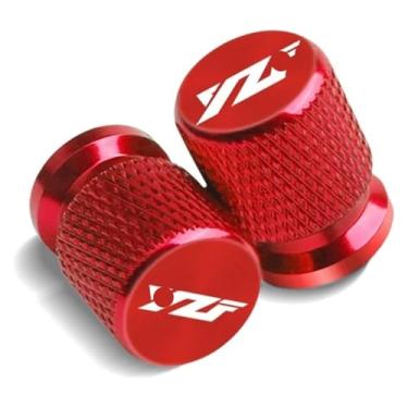 Imagem de 2 peças de tampas de tampa de haste de porta de ar de válvula de pneu de metal acessórios de motocicleta compatíveis com Y&AMAHA YZF R1 R3 R6 R25 R125 R1M YZFR1 YZFR6 YZFR3 (vermelho)