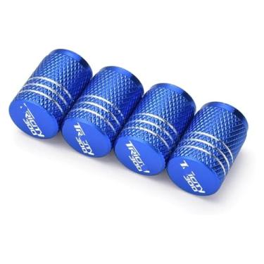 Imagem de Tampas herméticas de válvula de pneu de roda CNC para motocicleta compatíveis com Y&AMAHA TRICITY 300/125 2014-2021 (azul 2 pares)