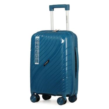 Imagem de Mala de Viagem Pequena de Bordo 8kg em Polipropileno Inquebrável com Zíper Duplo Antifurto e Rodas Removíveis 360º - Allabard