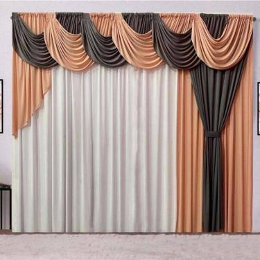 Imagem de Cortina Inspiração 3 Metros Sala Quarto Para Varão - Rosê