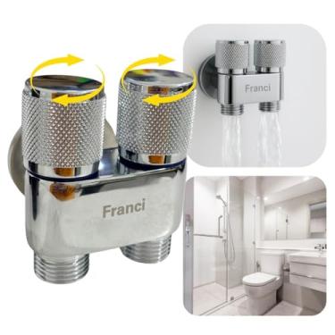 Imagem de Conector Duplo Registro Pequeno Mangueira Jardim Tanque Lavanderia Banheiro Metal