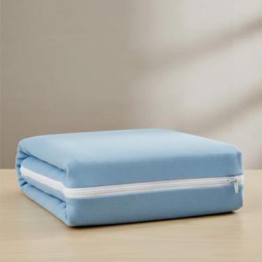 Imagem de Capa Protetora Para Colchão Solteiro Em Malha (Azul)