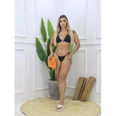 Imagem de Biquiní Cortininha Bojo Fio Dental Regulagem e Forro Duplo - Modella, 