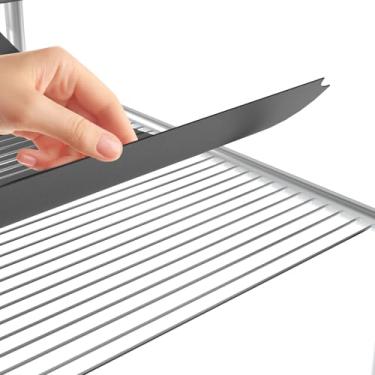 Imagem de 5 peças de forros de prateleira de arame, tapetes de plástico de 35,5 x 61 cm para prateleiras de arame (enrolado, cinza)