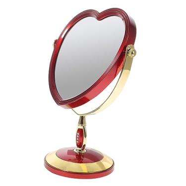 Imagem de TLTDSMY Espelho de maquiagem dupla face, espelho de aumento de dupla face, cômoda redonda com espelho, quarto, mesa, espelho, redondo, modelador, mesa, espelho de mesa, espelho doméstico, plástico