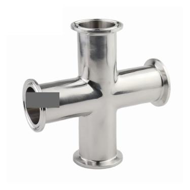 Imagem de Tubo de 19 mm-51 mm OD x 3.8 cm/5.1 cm Tri Clamp Cross 4 Ways Splitter SS304 Stainless Fitting Homebrew Beer Wine (45 mm x virola 64)