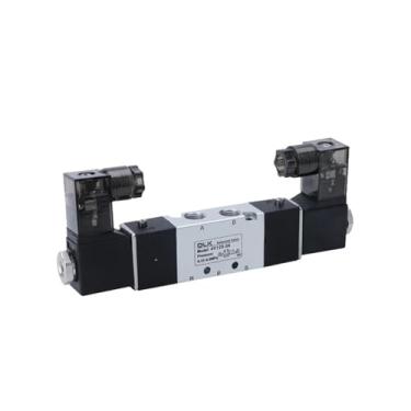 Imagem de 1 peça 4V120-06 Válvula solenoide dupla cabeça controle duplo 5 vias 2 posições Power down hold válvula direcional pneumática (apenas válvula, AC24V)