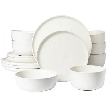 Imagem de Aparelho de Jantar com 16 Peças em Cerâmica Faiança Reativa Serve 4 Pessoas, Gibson Elite James Street, Branco