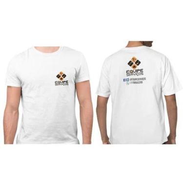 Imagem de Camiseta Branca Personalizada Sua Logo Aqui Para Festas Comemorações C