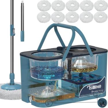 Imagem de Conjunto de baldes para esfregões RinseWise 360 Spin com 10 cabeças de