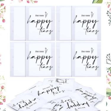Imagem de Pacotes de lenços de casamento Easasty Happy Tears de 3 camadas (pacot
