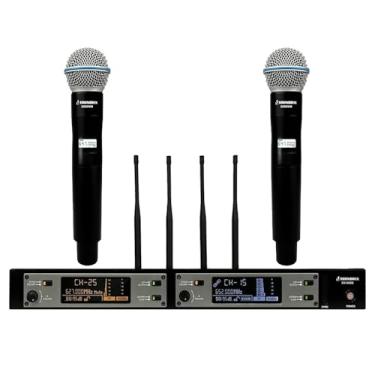 Imagem de Microfone Sem Fio Duplo Profissional Mão UHF SD-80 MM - Soundrix