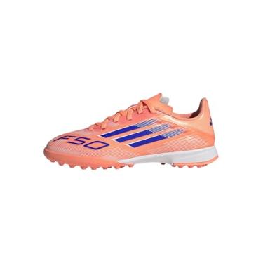 Imagem de adidas Tênis infantil F50 League Turf, Laranja/azul claro/branco, 11 Little Kid