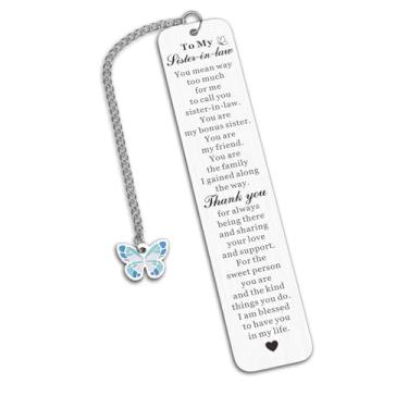 Imagem de Presente de cunhada para marcadores de livro de Natal para amantes de livros, presentes para cunhada - Marcador de livro sentimental para leitura de mulheres e amizade de longa distância