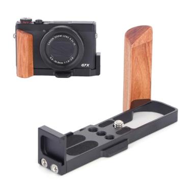 Imagem de SZZCNOX Suporte em L de metal compatível com câmeras Canon G7X3/G7X2, pega manual em forma de L com suporte expansível para sapata fria para Canon G7X3/G7X2, placa de liberação rápida integrada para