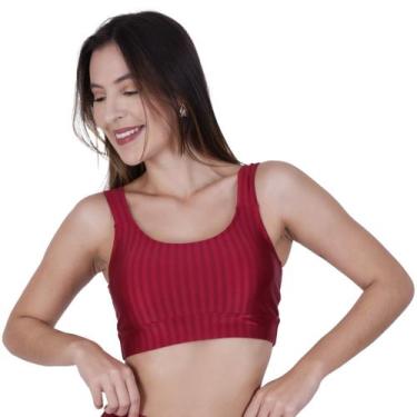 Imagem de Top Fitness com Bojo Removível 3D Cropped Academia Sustentação -c7 TOP