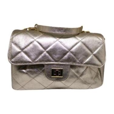 Imagem de BOLSA FEMININA MEDIA ALCA DE CORRENTE 251 OURO METALIZADO 2128-Feminino