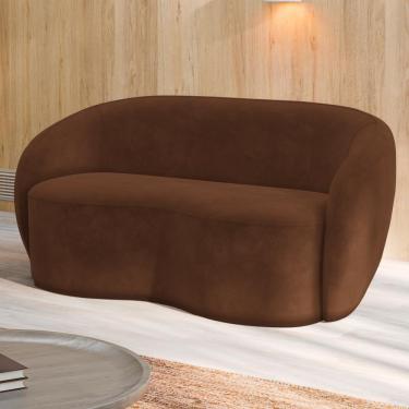 Imagem de Sofá Living Decorativo 180cm 2 Lugares íbis Encosto Fixo Veludo Marrom G33 - Gran Belo