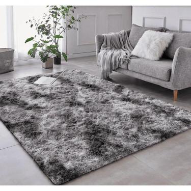 Imagem de Tapete Sala Felpudo Peludo Mesclado Cinza 120 X 200 Cm