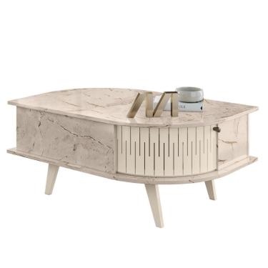 Imagem de Mesa De Centro Moderna Para Sala 90cm Indy M01 Calacata-off White - Mpozenato