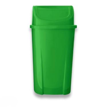 Imagem de Lixeira 60L Vai e Vem Reforçada – Cozinha, Lavanderia, Escritório – Tampa Basculante (Verde)