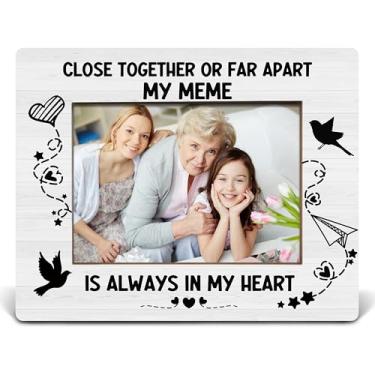 Imagem de APJYM Porta-retrato Meme Grandma Memorial Gifts 12 x 18 cm, presentes de luto de simpatia para perda da avó, My Meme Is Always in My Heart Grandmother Memory Photo Frame