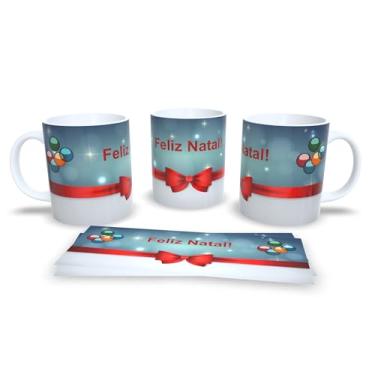 Imagem de Caneca de Cerâmica com Bolas de Natal, Decorativa, Branca com Enfeites Coloridos, Design Festivo de Inverno, 3 Unidades (20)
