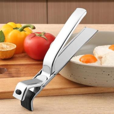 Imagem de 1 clipe de aço inoxidável para placa quente – Pinça multiuso antiqueimadura para micro-ondas, forno, fritadeira a ar, vaporizador, panelas e tigelas, design ergonômico antiderrapante para aderência