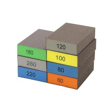 Imagem de Esponja de lixa superfina 60 80 120 220, lavável e reutilizável, ótima para escova de panela, escova de esponja, óculos, lixamento de madeira, lixamento de metal