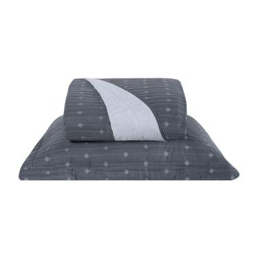 Imagem de Cobre Leito 2 Peças Solteiro Percal 200 Fios Decor 100% Poliéster - Grafite