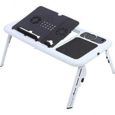 Imagem de Mesa Notebook Com 2 Coolers Usb Dobrável Cama Sofa E-Table