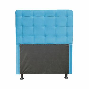 Imagem de Cabeceira Dama 1,40 Cm Cama Box Casal Suede Azul Tiffany
