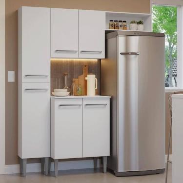 Imagem de Armário De Cozinha Compacta 156cm Emilly Madesa Branco 03 Branco