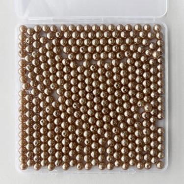 Imagem de Laopottbeads 350 peças de contas de pérola marrom claro de 10 mm para fabricação de joias, kit DIY de pérolas redondas para pulseiras, brincos, colares e tornozeleiras
