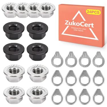 Imagem de ZukoCert Kit universal de porca e arruela de eixo de bicicleta – Conjunto de substituição M8/M9.5/M10 para mountain bikes, estrada e bicicletas elétricas