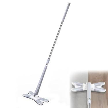 Imagem de Mop de Microfibra em Forma X para Limpeza Pisos Borboleta Lavagem Mão Lazy Rotativo 360 Úmida e Seca com Design Ergonômico Cabo Aço Inoxidável Alto Esponja Cuidado Fácil
