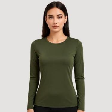 Imagem de Camiseta Feminina Térmica UV Manga Longa para Academia e Esporte Alta Performance e Mobilidade-Feminino
