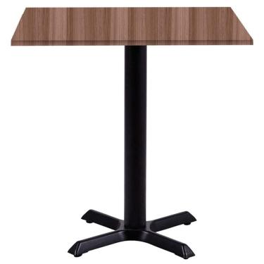 Imagem de Mesa ô Ferro Preto 74 Cm (alt) Base Em X Tampo Mdp Quadrado 80 Cm (larg) X 2,50 Cm (alt) Walnut