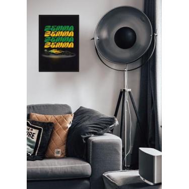 Imagem de Quadro Ayrton Senna F1 Brasil com Vidro e Moldura Preta Tamanho:21cm x